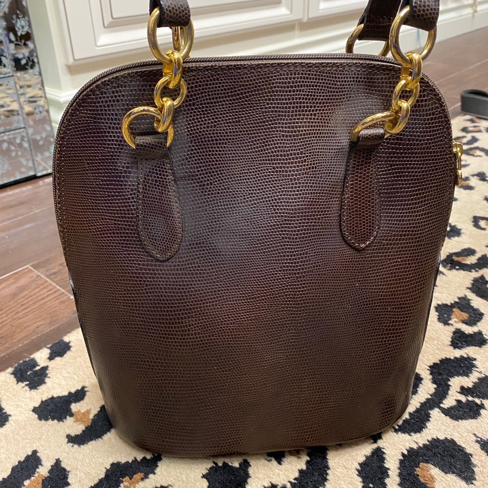 Saks brown skin bag